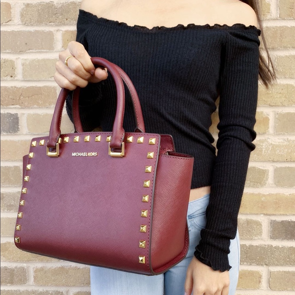‼️SALE‼️👜💕-NWT Michael Kors studded satchel - Picture 2 of 7